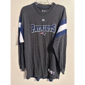 NFL‎ New England Patriots Long Sleeve Shirt Mens XL Gray Football Apparel